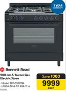 Bennett Read 900mm 5-Burner Gas Electric Stove BRGC9022BL