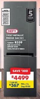 Defy 193 l fridge shop freezer