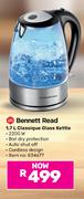 Bennett Read 1.7L Classique Glass Kettle