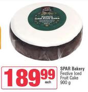 Spar Bakers Festive Iced Fruit Cake-900g Each