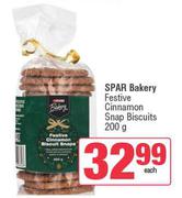 Spar Bakers Festive Cinnamon Snap Biscuits-200g Each