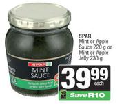 Spar Mint Or Apple Sauce 220g Or Mint Or Apple Jelly 230g-Each
