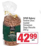Spar Bakers Festive Choc Coated Cinnamon Snap Biscuits-250g Each