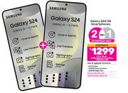 2 x Samsung Galaxy S24 5G Smartphones-On 1.3GB Red Core More Data + Red Flexi 150