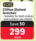 GSI Clifton Slatted Arm Chair-Each