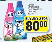 Comfort Concentrated Fabric Conditioner (Selected)-For Any 2 x 800ml 