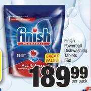 Finish Powerball Dishwashing Tablets-56's Per Pack