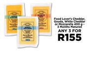 Food Lover's Cheddar, Gouda, White Cheddar Or Mozzarella-For Any 3 x 400g