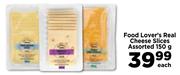 Food Lover's Real Cheese Slices Assorted-150g Each