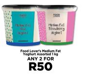 Food Lover's Medium Fat Yoghurt Assorted-For Any 2 x 1Kg