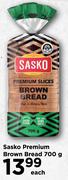 Sasko Premium Brown Bread-700g Each