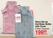 Warm Me Up Hot Water Bottle With Cover Assorted-2Ltr Each