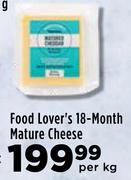 Food Lover's 18 Month Mature Cheese-Per Kg