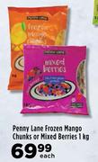 Penny Lane Frozen Mango Chunks Or Mixed Berries-1Kg