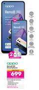 2 x Oppo Reno 8 5G Smartphone-1.3GB Red Top Up Core More Data + On Promo 80