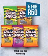 Willards Cheas Naks Assorted-For 5 x 135g