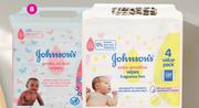 Johnson's Baby Wipes Extra Sensitive Or Gentle All Over 4 Pack-For 2