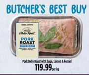 Pork Belly Roast With Sage, Lemon & Fennel-Per Kg