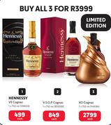 Hennessy Vs Cognac 750ml + Hennessy V.S.O.P Cognac 750ml + Hennessy XO Cognac 750ml-For All