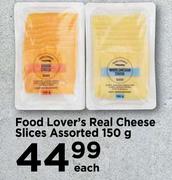 Food Lover's Real Cheese Slices Assorted-150g Each