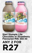 Steri Stumpie Lite Chocolate Or Strawberry Flavoured Milk-For Any 2 x 350ml