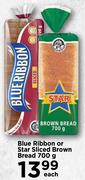 Blue Ribbon Or Star Sliced Brown Bread-700g Each