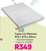 Little One Camp Cot Mattress 970 x 670 x 60cm