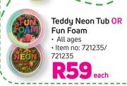 Teddy Neon Tub Or Fun Foam-Each