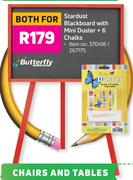 Stardust Blackboard With Mini Duster + 6 Chalks-Both For