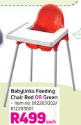 Babylinks Feeding Chair Red Or Green-Each