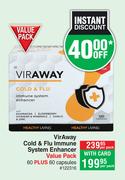Viraway Cold & Flu Immune System Enhancer Value Pack 60 Plus 60 Capsules 122316-Per Pack