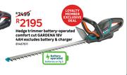 Gardena 18V 4Ah Excludes Battery & Charger Comfort Cut Battery Operated Hedge Trimmer