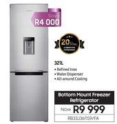 Samsung 321L Bottom Mount Freezer Refrigerator RB33J3611S9/FA