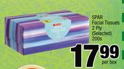 Spar Facial Tissues 2 Ply-200s Per Box