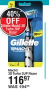 Gillette Mach3 3D Turbo 2Up Razor