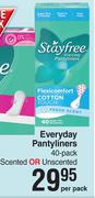 Stayfree Everyday Pantyliners-40 Per Pack
