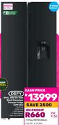 Defy 496Ltr Side-By-Side Black Glassdoor Freezer Fridge DFF456