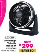 Logik 20cm High Velocity Desk Fan TF-809A