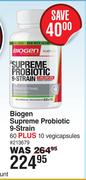 Biogen Supreme Probiotic 9-Strain 60 Plus 10 Vegicapsules