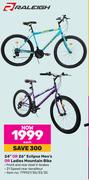 Raleigh 24" Or 26" Eclipse Men's Or Ladies Mountain Bike-Each