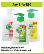 Dettol Hygiene Liquid Hand Wash Assorted-For 3 x 200ml