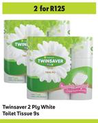 Twinsaver 2 Ply White Toilet Tissue-For 2 x 9s
