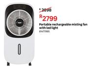 Portable Rechargeable Misting Fan With Led Light 81477995