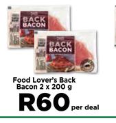 Food Lover's Back Bacon-2 x 200g Per Deal