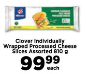 Clover Individually Wrapped Processed Cheese Slices Assorted-810g Each