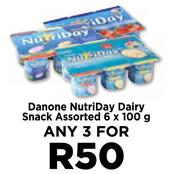 Danone Nutriday Dairy Snack Assorted-For Any 3 x 6 x 100g