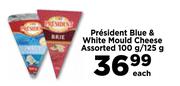 President Blue & White Mould Cheese Assorted-100g/125g Each