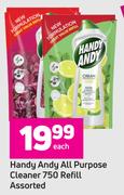Handy Andy All Purpose Cleaner Refill Assorted-750ml Each