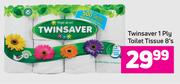 Twinsaver 1 Ply Toilet Tissue-8's Pack
