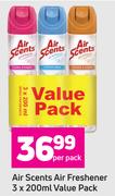 Air Scents Air Freshener Value Pack-3 x 200ml Per Pack
